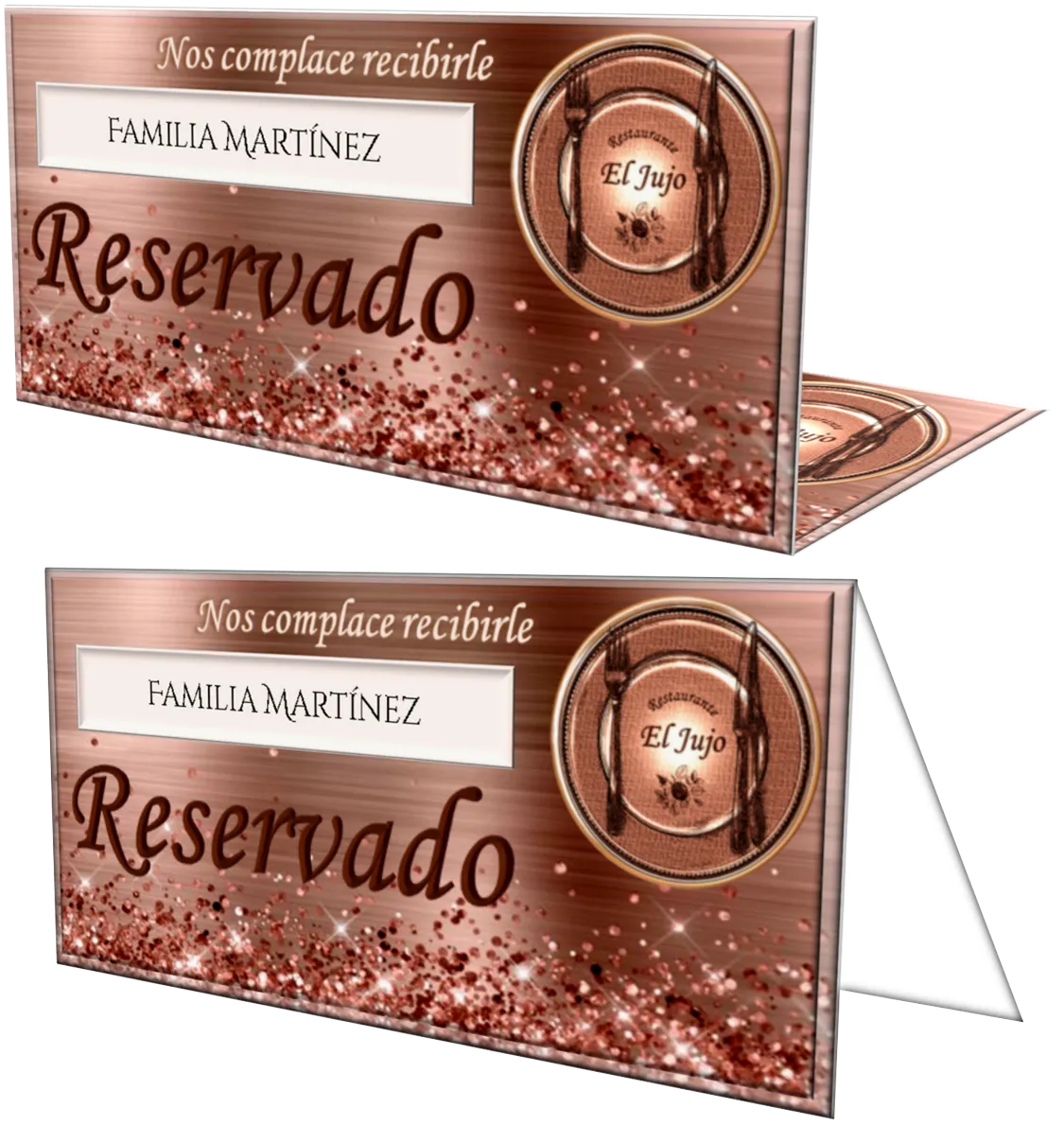 Tarjeta comensal personalizada